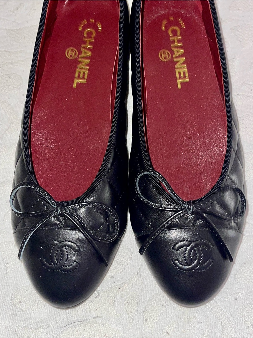 CHANEL Black Quilted Leather Ballet Flats - Picture 2 of 7